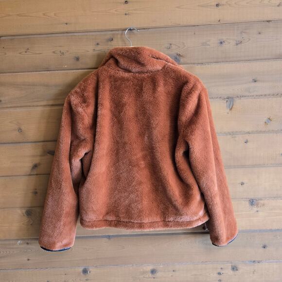 Anthropologie BLANKNYC Cliff Hanger Pull Over Faux Fur Vegan Leather Trim XS - Picture 3 of 8